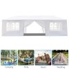 10'x30' Outdoor Party Tent with 8 Removable Sidewalls, Waterproof Canopy Patio Wedding Gazebo, White